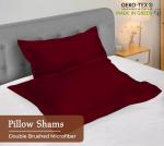 Royale Linens Pillow Shams 2 Pack Queen Size 20x30 Inch - Brushed 1800 Microfiber - Bed Pillow Shams, Wrinkle Resistant Super Soft and Cozy - Back Overlap Closure - Oxford Pillowcase (Queen, Burgundy)