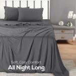 Utopia Bedding Queen Sheet Set - Jersey Knit Sheets 4 Piece – Cotton – Soft T-Shirt Stretchy Sheets (Dark Grey)