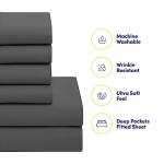 Queen Comforter Set with Sheets - 7-Piece Bedding Collection - 1 Comforter, 1 Fitted Sheet, 1 Flat, 4 Pillowcases - Deep Pocket - Soft & Breathable Premium Quality - Ideal for All Seasons, Gray