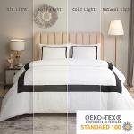 OSVINO Hotel Duvet Cover Set Queen Size 3Pcs Black Line Pattern Bedding Collection Ultra Soft Breathable Duvet Cover with Pillowcases