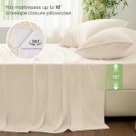 Love's cabin 4 Piece Queen Sheet Set, Cooling Sheets, 100% Rayon Derived from Bamboo, Breathable & Soft Queen Size Bed Set, Deep Pocket Up to 16", Hotel Luxury Silky Bedding Sheets, Beige