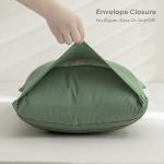 JELLYMONI Pillowcases Standard Size Green 2 Pack Boho Striped Bed Pillow Covers 20x26in Polyester Envelope Pillow Shams Tufted Bohemian Textured (Pillows are not Included)