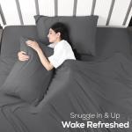 Utopia Bedding Queen Sheet Set - Jersey Knit Sheets 4 Piece – Cotton – Soft T-Shirt Stretchy Sheets (Dark Grey)