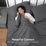 Utopia Bedding Queen Sheet Set - Jersey Knit Sheets 4 Piece – Cotton – Soft T-Shirt Stretchy Sheets (Dark Grey)