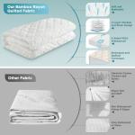 5-Sided Waterproof Mattress Protector, Queen Size Quilted Bamboo Rayon Mattress Cover, Breathable Cooling Noiseless Bed Fitted Sheets, Soft Bedding Pad with Deep Pocket Up to 18"