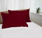 Royale Linens Pillow Shams 2 Pack Queen Size 20x30 Inch - Brushed 1800 Microfiber - Bed Pillow Shams, Wrinkle Resistant Super Soft and Cozy - Back Overlap Closure - Oxford Pillowcase (Queen, Burgundy)