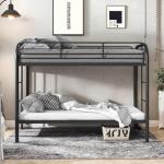Twin Over Twin Metal Bunk Bed with Ladders