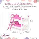 Emily Rose 18 Inch Doll Bunk Bed Furniture | 2 Single 18" Doll Stackable Beds | Bunkbed with Ladder and (2) 4-PC Bedding Accessory Sets | Ideal Girls Gift Set for Easter | USA Business