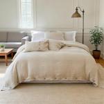 Linen Duvet Cover Set with Coconut Buttons - King