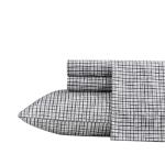 Kenneth Cole - King Size Sheet Set, Crisp & Cool Bedding with a Light and Breathable Feel, 4 Piece Bed Sheets with Deep Pocket Fitted Sheet & Matching Pillowcases (Sketchy Check Grey)