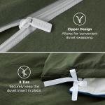 Bedsure Olive Green Duvet Cover Queen Size - 3 Pieces Prewashed Cotton-Like Polyester Extra Soft Bedding Set, Includes 1 Duvet Cover 90x90 Inches with Zipper Closure & 2 Pillow Shams, No Comforter