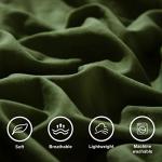 Standard Size Pillow Shams Set of 2, Boho Pom Fringe Pillowcases, Cute Ball Tassel Trimmed Pillowshams, 20x26 Inch, Dark Olive Green