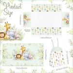 Hahafelt 4 Pieces Baby Crib Bedding Set for Girls and Boys, Soft Baby Bedding Set Including Crib Skirt, Comforter, Sheet and Diaper Stacker for Nursery (Wildlife Theme)