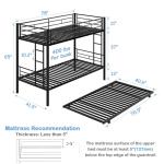 Twin Over Twin Metal Bunk Bed with Trundle
