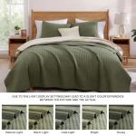 Olive Green Queen Quilt Set with Pillow Shams