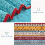 Bohemian Queen Quilt Set with Striped Design