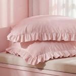 Blush Pink Ruffle Pillow Cases Set of 2