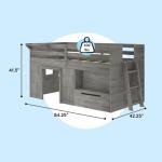 Modern Twin Loft Bed with Storage Drawer