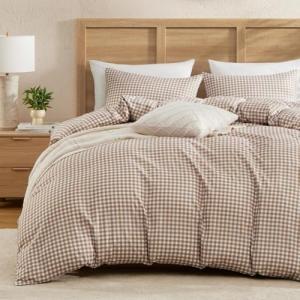 Andency Queen Gingham Duvet Cover Set, 3 Pieces