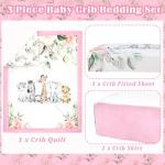 Safari Animals Baby Crib Bedding Set - 3 Pcs