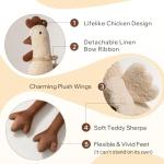 Beige Chicken Shaped Throw Pillow, 29x15 Inches