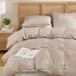Andency Queen Gingham Duvet Cover Set, 3 Pieces