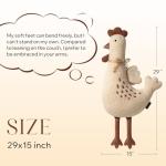 Beige Chicken Shaped Throw Pillow, 29x15 Inches