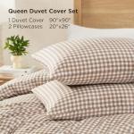 Andency Queen Gingham Duvet Cover Set, 3 Pieces