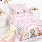 Hooyax Girls Rainbow Toddler Bedding Set - 4 Pieces