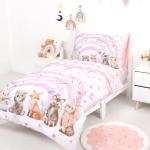 Hooyax Girls Rainbow Toddler Bedding Set - 4 Pieces