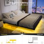 OLEVS King Size LED Bed Frame with Charging Station