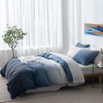 Reversible Ocean Blue Cotton Duvet Cover Set