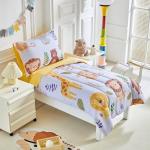 Joyreap 4-Piece Cartoon Zoo Toddler Bedding Set