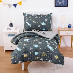 Space Rocket Toddler Bedding Set - 4 Pieces