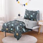 Space Rocket Toddler Bedding Set - 4 Pieces