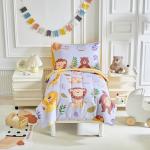 Joyreap 4-Piece Cartoon Zoo Toddler Bedding Set