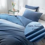 Reversible Ocean Blue Cotton Duvet Cover Set