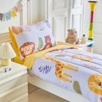 Joyreap 4-Piece Cartoon Zoo Toddler Bedding Set