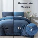 Reversible Ocean Blue Cotton Duvet Cover Set