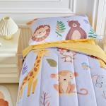 Joyreap 4-Piece Cartoon Zoo Toddler Bedding Set