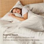 Bedsure Linen Sheets - Queen Size Bed, Blend from Linen Cotton Bedsheets, Breathable Cotton Bedsheets, Gifts for All Seasons, 4 Pieces, Linen