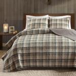 Woolrich Reversible Quilt Cabin Lifestyle Design - All Season, Breathable Coverlet Bedspread Bedding Set, Matching Shams, Oversized Full/Queen, Tasha Plaid Tan/Brown 3 Piece