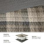 Woolrich Reversible Quilt Cabin Lifestyle Design - All Season, Breathable Coverlet Bedspread Bedding Set, Matching Shams, Oversized Full/Queen, Tasha Plaid Tan/Brown 3 Piece