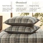 Woolrich Reversible Quilt Cabin Lifestyle Design - All Season, Breathable Coverlet Bedspread Bedding Set, Matching Shams, Oversized Full/Queen, Tasha Plaid Tan/Brown 3 Piece