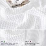 PHF Cotton Waffle Pillow Shams, 2 Pack, White