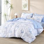 Floral Queen Comforter Set 7 Pieces - Blue Rose
