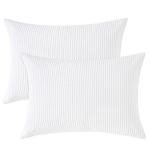 PHF Cotton Waffle Pillow Shams, 2 Pack, White