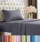 Utopia Double Bed Set - Soft Microfiber, Gray