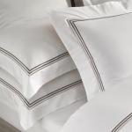 King Size White Embroidered Cotton Pillow Shams Set
