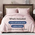 Ultra Soft Lavender Pink Queen Duvet Cover Set